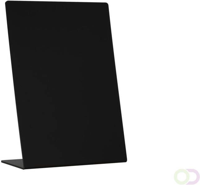 Europel *Krijtbord tafelmodel formaat A5 met geintegreerde stabiele voet.*Gemaakt van hoogwaardig zwart polystyreen. *Eenvoudig