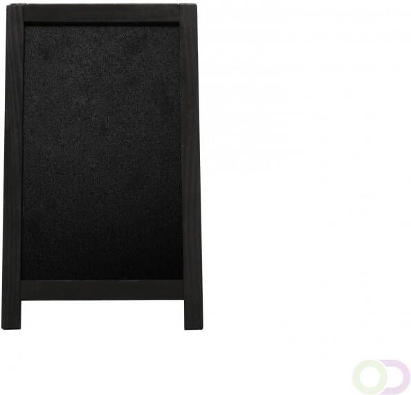Europel Mini stoepbord talefmodel met een lijst van dennenhout mat zwarte afwerking. Maximale zichtbaarheid door de tweezijdige presen