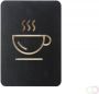 Europel Stijlvol zelfklevend "Koffie" pictogrambord voor kantoor en horeca. Enkelzijdig gefreesd met een zwarte oppervlak. Uitgefreesd u - Thumbnail 2