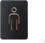 Europel Stijlvol zelfklevend "Man" pictogrambord voor kantoor en horeca. Enkelzijdig gefreesd met een zwarte oppervlak. Uitgefreesd uit - Thumbnail 1