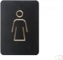 Europel Stijlvol zelfklevend "Vrouw" pictogrambord. Enkelzijdig gefreesd met een zwarte oppervlak. Uitgefreesd uit hoogwaardig multiplex - Thumbnail 1