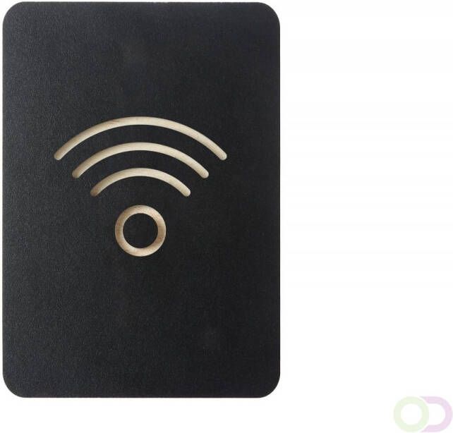Europel Stijlvol zelfklevend "Wifi" pictogrambord voor kantoor en horeca. Enkelzijdig gefreesd met een zwarte oppervlak. Uitgefreesd uit