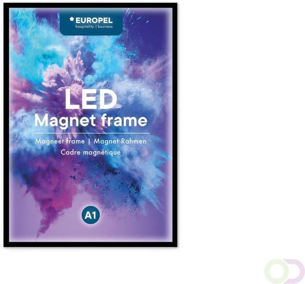 Europel Top kwaliteit lijst met LED verlichting en magnetische voorzijde voor een moderne opvallende en representatieve presentatie.