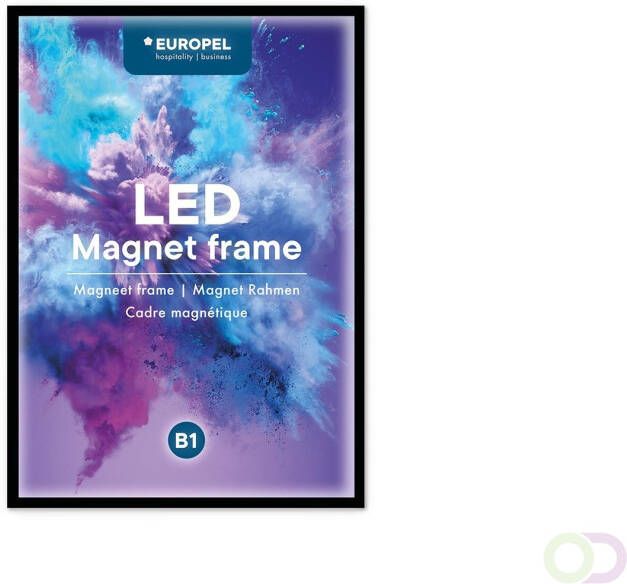 Europel Top kwaliteit lijst met LED verlichting en magnetische voorzijde voor een moderne opvallende en representatieve presentatie. *G