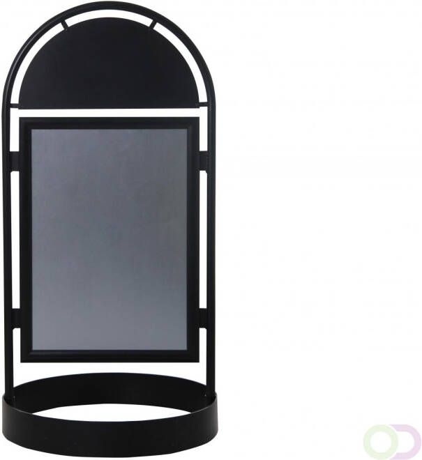 Europel Zwart elegant stoepbord van metaal met kliklijst 50 x 70 cm. Dubbelzijdige presentatie voor een duidelijke presentatie van adver