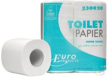 Europroducts toiletpapier 2-laags 200 vellen pak van 4 rollen