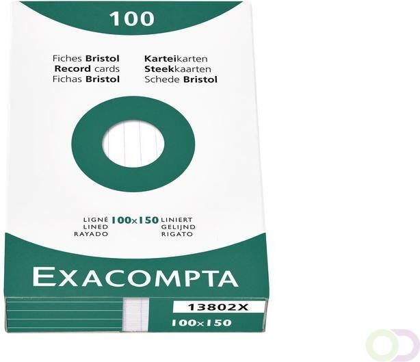 Exacompta Systeemkaart 100x150mm lijn wit