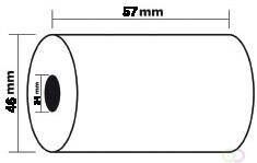 Exacompta thermische rekenrol ft 57 mm diameter + 46 mm asgat 12 mm lengte 24 meter pak van 5 rol