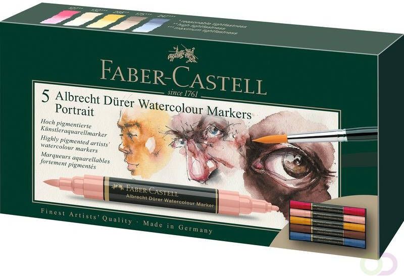 Faber Castell Aquarel marker Faber-Castell Albrecht DÃ¼rer doos Ã¡ 5 stuks Portrait