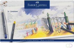 Faber Castell Kleurpotloden Faber-Castell Goldfaber aquarel blikà 36 stuks assorti
