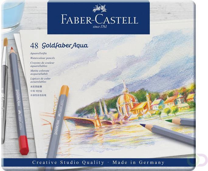 Faber Castell Kleurpotloden Faber-Castell Goldfaber aquarel blikÃƒÆ 48 stuks assorti