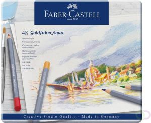 Faber Castell Kleurpotloden Faber-Castell Goldfaber aquarel blikà 48 stuks assorti