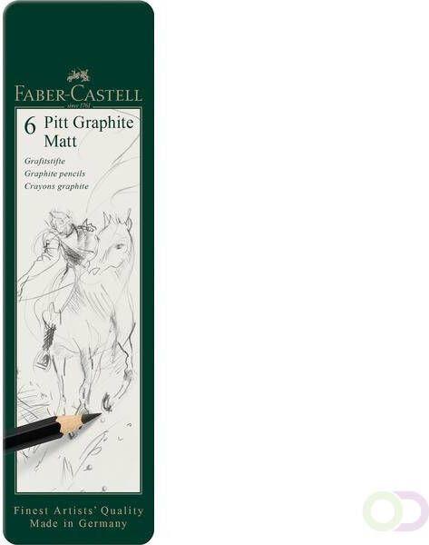 Faber Castell Grafietpotlood Faber-Castell Pitt Mat Etui a 6 stuks