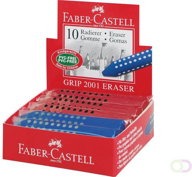 Faber Castell gum Faber-Castell GRIP 2001 assorti display 10 stuks