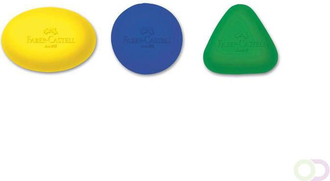 Faber Castell gum Faber-Castell ovaal en driehoek op blister