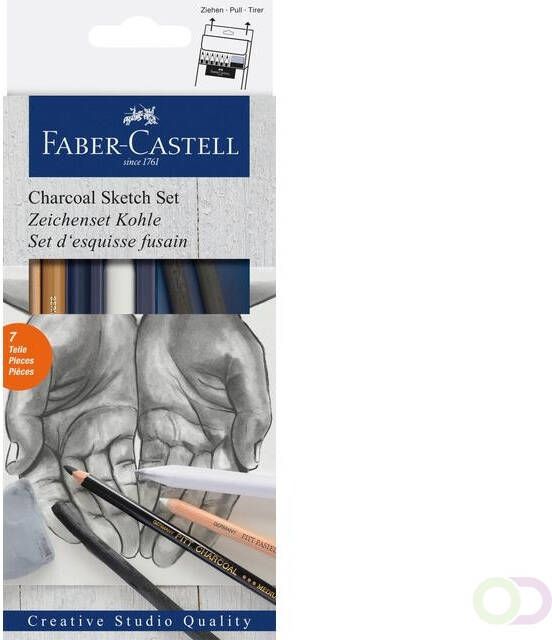 Faber Castell Houtskool Faber-Castell set 7-delig