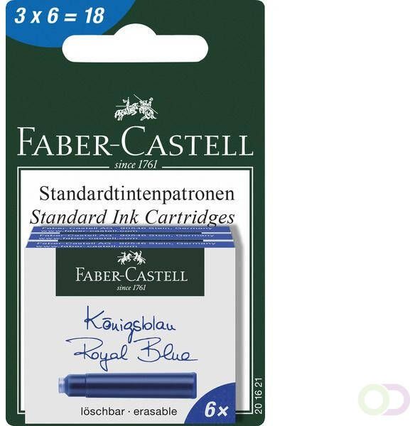 Faber Castell inktpatroon Faber-Castell 3x 6patronen koningsblauw