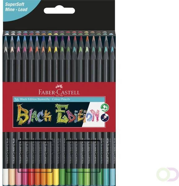 Faber Castell Kleurpotloden Faber-Castell Black Edition in kartonnen etui Ã¡ 36 stuks