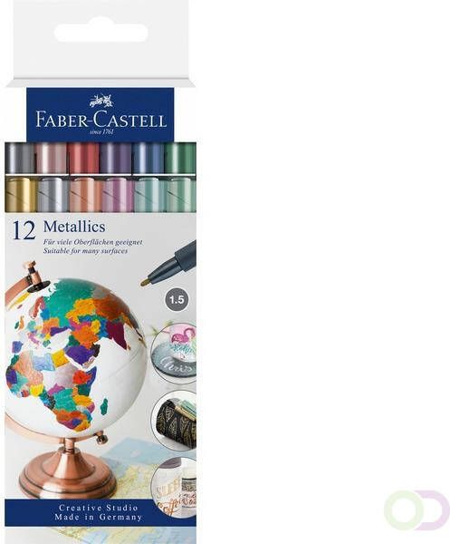 Faber Castell Marker Faber-Castell Metallic kleur assorti 12 stuks in etui