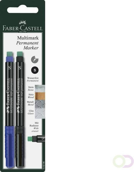 Faber Castell marker Multimark permanent S rood + zwart blister