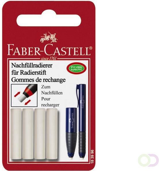 Faber Castell navulgum Faber-Castell voor gumstift 184400 4 stuks op blister