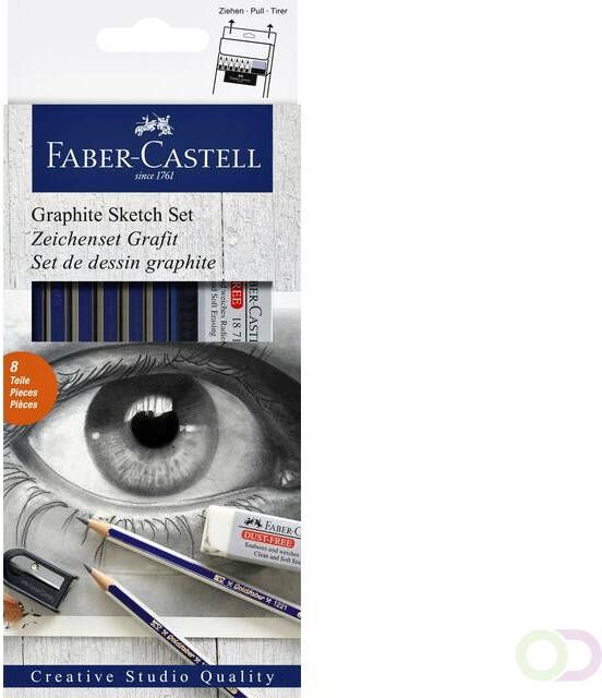 Faber-Castell Potloden 6 hardheden inclusief puntenslijper en gum