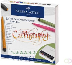 Faber Castell Tekenstift Faber-Castell Pitt artist kalligrafieset Studiobox 12 stuks