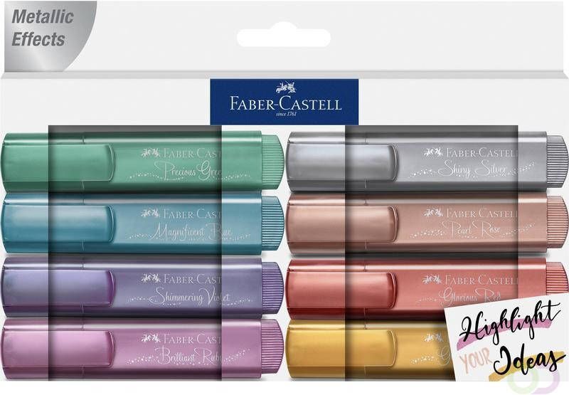 Faber Castell Tekstmarker Faber-Castell metallic etui 8 delig