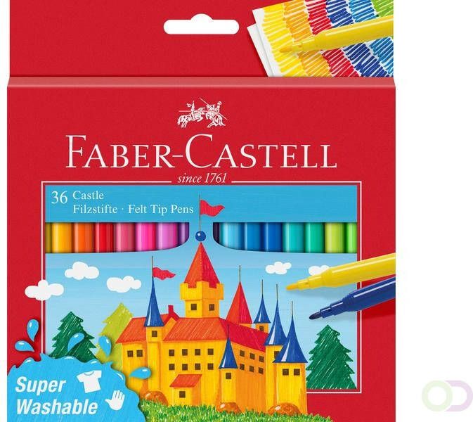 Faber Castell Viltstift Faber-Castell 36 stuks karton etui assorti