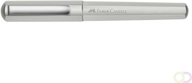Faber Castell Vulpen Faber-Castell Hexo mat zilver F schrijfkleur: blauw