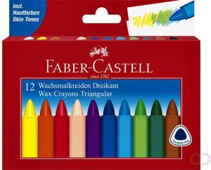 Faber-Castell Waskrijt driehoekig set Ã  12 stuks assorti