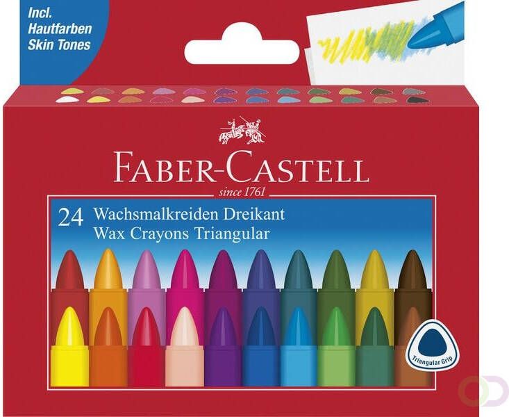 Faber Castell waskrijt Faber-Castell driehoek etui Ã¡ 24 st.