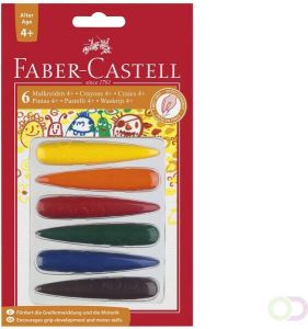 Faber Castell waskrijt potloodvormig 6 stuks blister