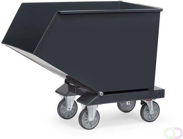 Fetra Stalen bakwagen 4703A antracietgrijs aftapkraan 600 Liter 750 kg draagvermogen
