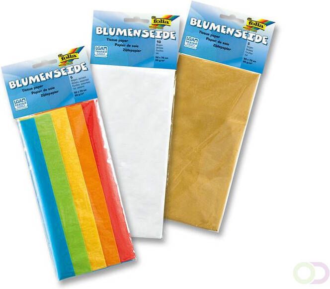 Folia Bloemenzijde 50x70cm gevouwen naar 35x25cm 5 vel regenboog