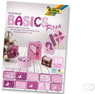 Folia Motiefpapier Basics roze