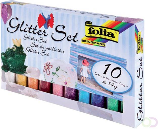 Folia Paper Glitterpoeder Folia blister Ã  10x 14gr tube ass