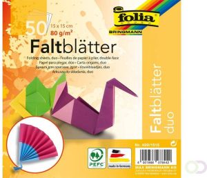Folia Paper Vouwblaadjes Folia dubbelzijdig 15x15cm 50vel