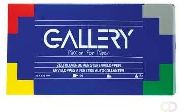Gallery enveloppen ft 114 x 229 mm met venster rechts stripsluiting doos van 50 stuks
