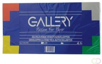 Gallery enveloppen ft 114 x 229 mm met venster rechts stripsluiting pak van 50 stuks
