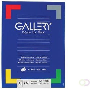 Gallery witte etiketten ft 210 x 148 5 mm(b x h ) rechte hoeken doos van 200 etiketten