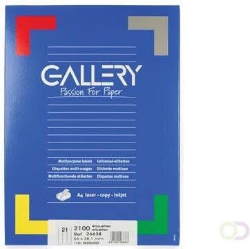 Gallery witte etiketten ft 66 x 38 1 mm (b x h) ronde hoeken doos van 2.100 etiketten