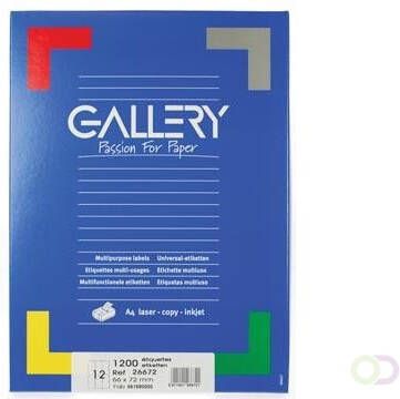 Gallery witte etiketten ft 66 x 72 mm (b x h) ronde hoeken doos van 1.200 etiketten