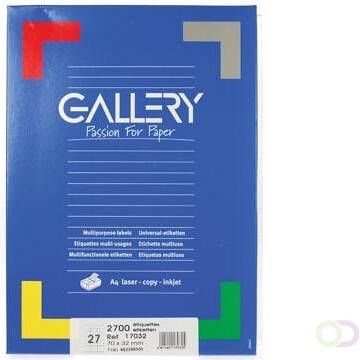 Gallery witte etiketten ft 70 x 32 mm(b x h ) rechte hoeken doos van 2.700 etiketten