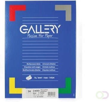 Gallery witte etiketten ft 70 x 35 mm(b x h ) rechte hoeken doos van 2.400 etiketten