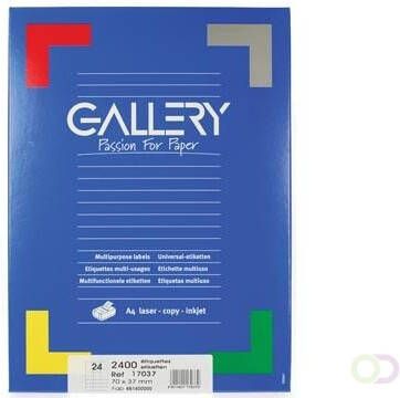 Gallery witte etiketten ft 70 x 37 mm(b x h ) rechte hoeken doos van 2.400 etiketten