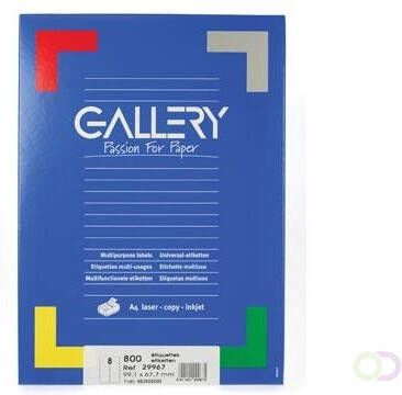 Gallery witte etiketten ft 99 1 x 67 7 mm(b x h ) ronde hoeken doos van 800 etiketten