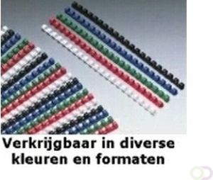 GBC Bindrug 16mm 21rings A4 blauw 100stuks