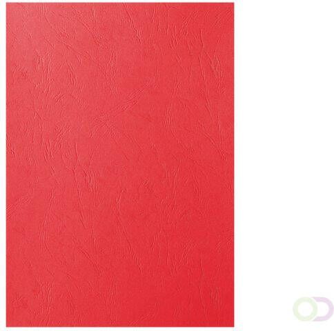 GBC Voorblad A4 lederlook rood 100stuks