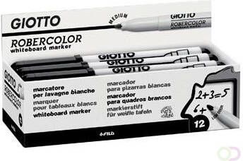Giotto Robercolor whiteboardmarker medium ronde punt zwart 12 stuks - Foto 2